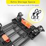 Folding Hand Truck, Portable Heavy Duty Dolly Cart, 3.2KG Lightweight Foldable Moving Trolley with 2 Elastic Ropes, 6 Wheels Design with Wheel Brake for Travel, Moving & Storage Image 4