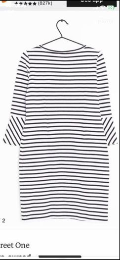 dress striped cream & navy dress size 12 street one brand
