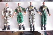 Four Lanard Poseable Combat Army Soldiers, 2003. 11.5''