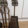 Vintage Cocker Spaniel Dog Brass Fireplace Tools Set Image 4