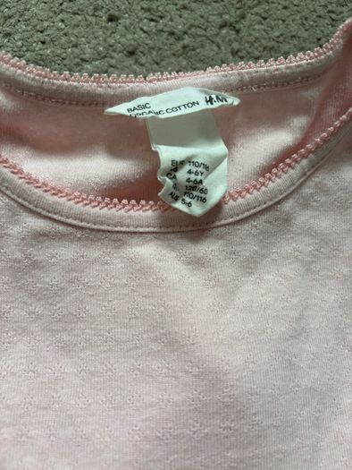 H&M organic cotton girls top short sleeve 4-6 years 110-116cm