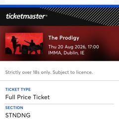 Prodigy / Carl Cox Tickets X 2