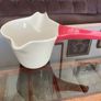 Retired 2019 Ikea Varmer Hot Chocolate Cocoa Two Spout Jug Pitcher Cream Red Handle Image 8