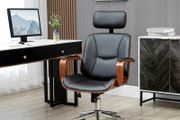 Office chair, office chair with removable headrest height adjustable and tilt function, 66x65x125cm, black