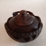 Antique Hand Carved Hardwood Treen Box Image 3