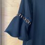 River Island Black & Gold Bell Sleeve Top Image 5