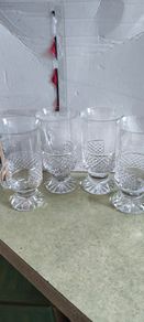 4 Vintage Galway Crystal Irish Coffee Mug Glasses.