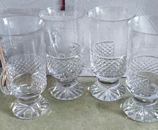 4 Vintage Galway Crystal Irish Coffee Mug Glasses.