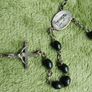 Vintage Rosary with Black Beads and Cross Image 2