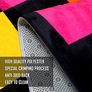 Neon Runner Rug for Party, Blacklight UV Reactive Light up Dance Floor Mat, Non-Slip Fluorescent Luminous Colorful Grid Carpet, Glow in The Dark 80s Birthday Raves Room Decor 300cmx60cmx1cm Image 6