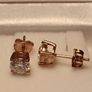 18kt Vermeil Hard Gold Plated 6mm Moissanite Solitaire Stud Earrings Image 4