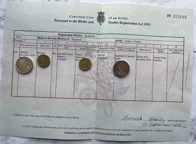 Winston Churchill - Birth Certificate