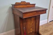 Inlaid walnut davenport desk and chair