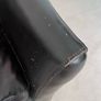 mahogany brown glossy faux leather couch Image 5
