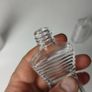 308 - Set of 4 Vintage Decorative Ribbed Collectible Clear Glass Bottles Image 9