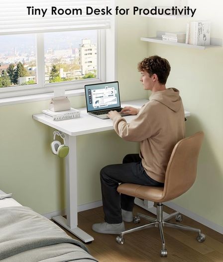 Standing Desk, 80cm Small Height Adjustable Desk with 3 Memory Heights