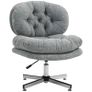 Armless office chair, comfortable desk chair with padded seat and adjustable height, Gray Image 5