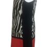 Dunnes Ladies Zebra Print & Red Colour Block Midi  Pencil Dress Uk 14 Image 6