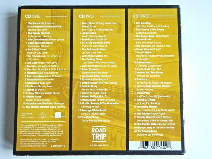 Road Trip. A New Journey. 60 Driving Songs. 3 CD Set. Free Postage!