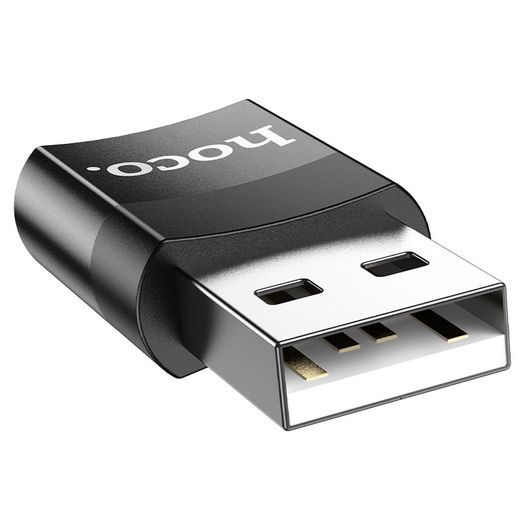 Hoco UA17 USB Male to Type-C Female Adapter Black