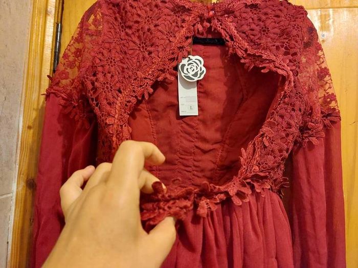 Red lace backless mini dress (free postage)