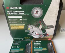 PARKSIDE Cordless Circular Saw with 2 Blades (New)