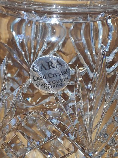 Cara lead crystal hand cut in Ireland biscuit/candy jar with lid