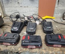 3 parkside batteries with chargers