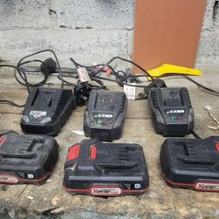 3 parkside batteries with chargers
