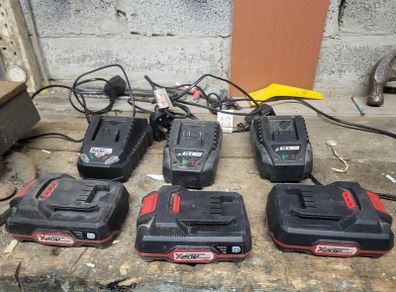 3 parkside batteries with chargers