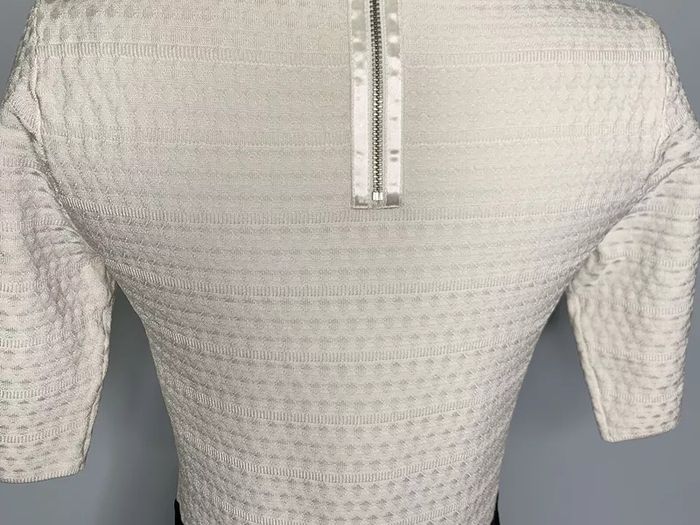 Karen Millen Black, Blue and White Knit Skater Dress