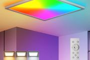 RGB Ceiling Light with Remote, 12 Inch 24W Dimmable Led Flush Mount Ceiling Light Fixture 3000K-6500K Modern Square White Panel Lamp for Bedroom Kidroom Party Festival