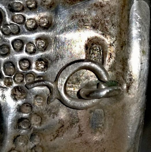 Wall decoration horn with 875 silver