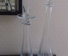 Newbridge Home Glass Pillar Candlesticks.