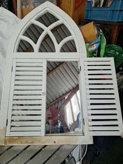 garden window with mirror & shutters