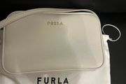 furla leather bag white