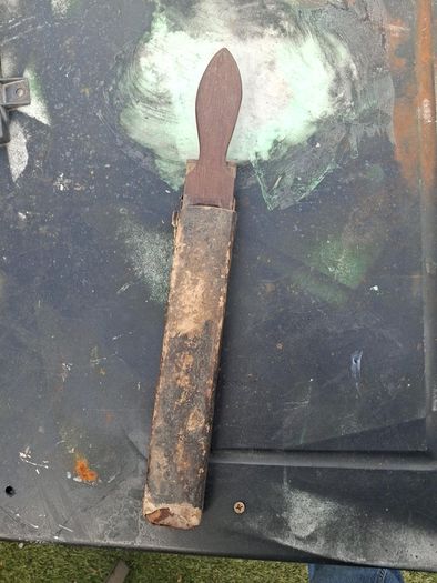 Antique razor strop and hone