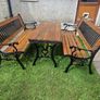 Garden table with 2 benches [ heavy cast iron ] Image 3
