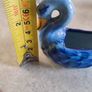 Vintage Portugal Blue Swan Planter Portuguese Pottery Hand Painted Numbered Image 3