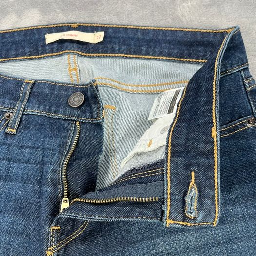 Levis 711 Womens Jeans W27 L28 Blue Indigo Denim Premium Big E