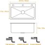Black Stainless Steel Kitchen Sink, Single Bowl Kitchen Sink, Drop in/Topmount Workstation Sink with Sliding Accessories, Farmhouse Workstation Sink with Multiple Accessories (50 x 45cm) Image 5