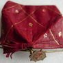 Vintage 50's Italian  Red Leather Triangle Coin Purse Image 5