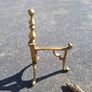 Vintage brass fire dogs and heavy companion set Image 2
