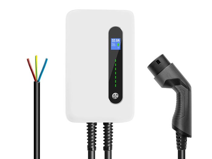 32A EVSE Wallbox EV Car Charger Electric Vehicle Charging Station Wall-mounted IP66 Type 2 Cable IEC 62196-2 Level 2 240V 7.6KW