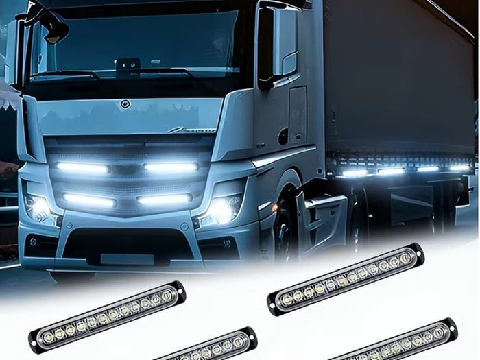 Clear Lens 12LEDSx4 Utility Strip Light Bar Surface Mount for 12V-24V