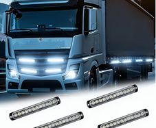 Clear Lens 12LEDSx4 Utility Strip Light Bar Surface Mount for 12V-24V