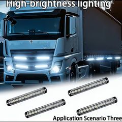 Clear Lens 12LEDSx4 Utility Strip Light Bar Surface Mount for 12V-24V