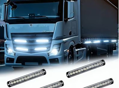 Clear Lens 12LEDSx4 Utility Strip Light Bar Surface Mount for 12V-24V