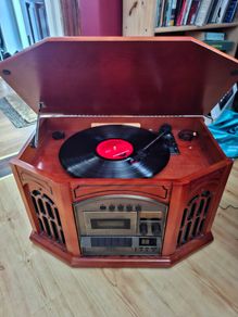 Vintage style hifi stereo TS-1072 wood case CD tape record player radio