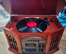 Vintage style hifi stereo TS-1072 wood case CD tape record player radio